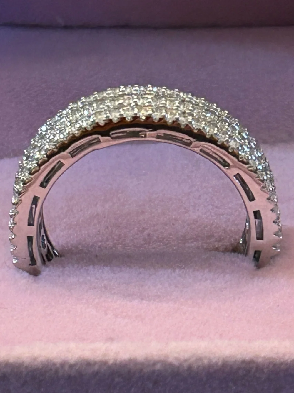 Radiant 3.90CTW Baguette & Round Genuine Moissanite 💎 Eternity Band 925 SSILVER